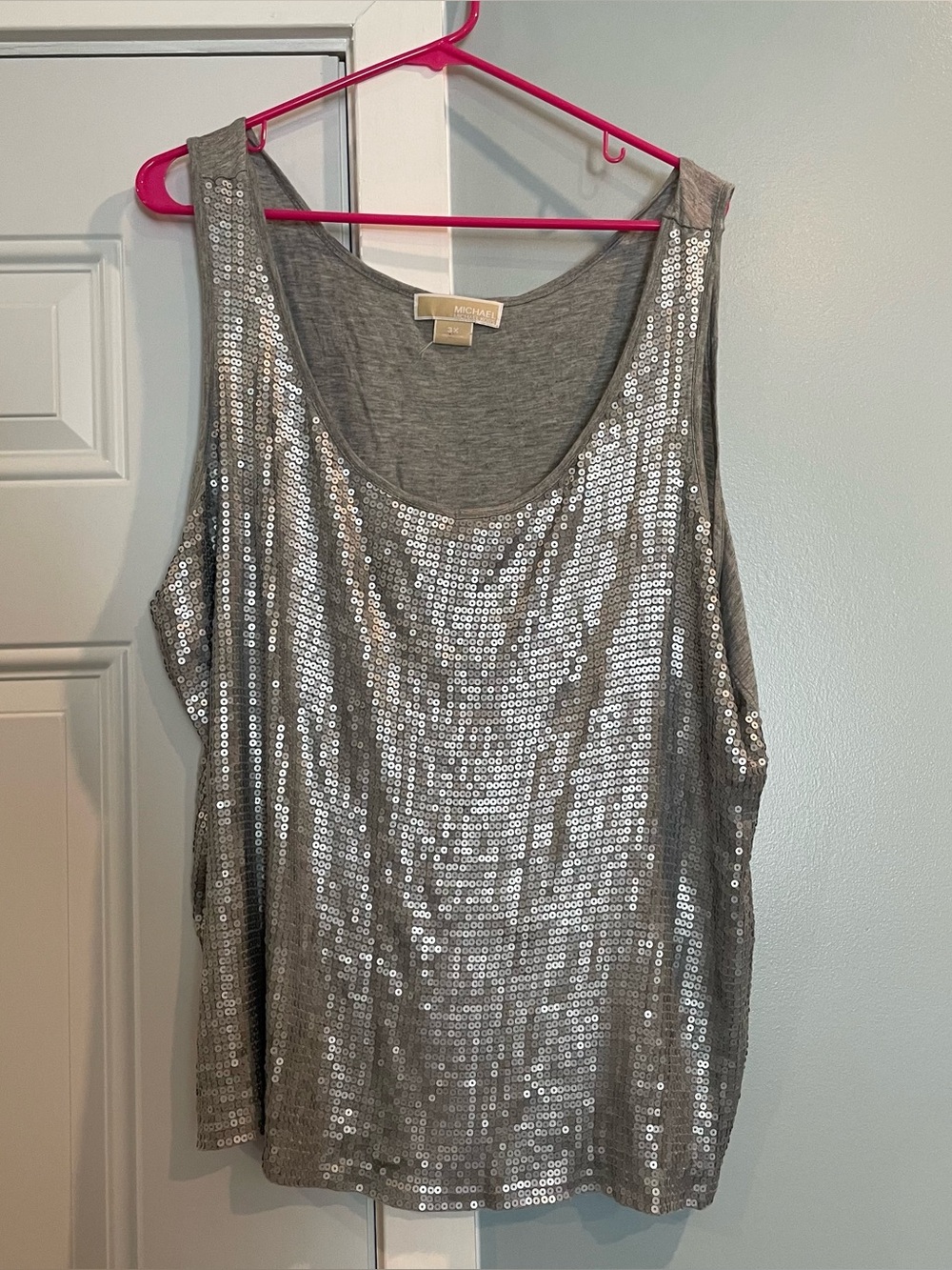 Michael Kors Sleeveless Sequin Plus Size Top